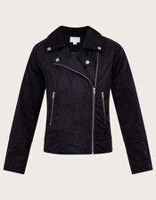 Stacy-Ann Suedette Biker Jacker, Black (BLACK), large