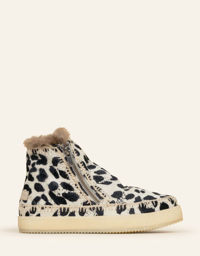 Laidback London Setsu Leopard Print Ankle Boots, Leopard (LEOPARD), large