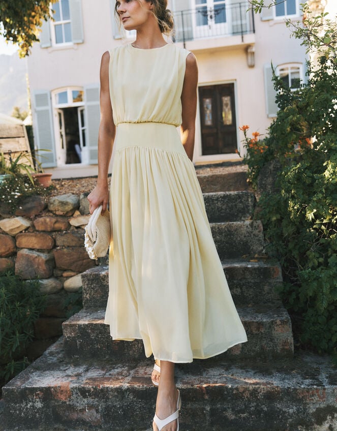 Georgia Drop Hem Maxi Dress, Yellow (YELLOW), large