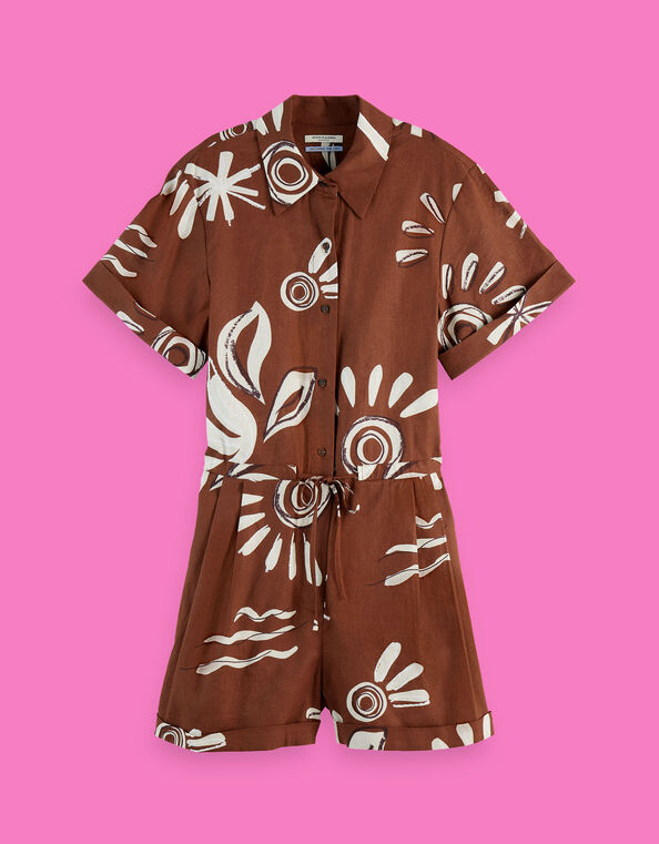 Scotch & Soda Sun Print Romper, Brown (BROWN), large