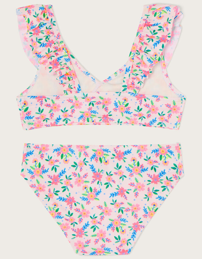Ditsy Spot Wrap Bikini Set, Ivory (IVORY), large
