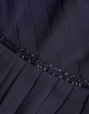 Hand-Beaded Art Deco Wrap Dress, Blue (NAVY), large
