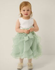 Baby Lace Cancan Ruffle Dress, Green (SAGE), large
