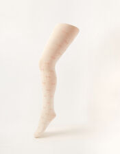 Plush Bow Diamond Tights , Ivory (IVORY), large