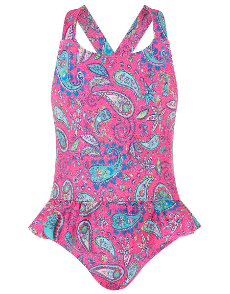 Blaire Paisley Skirted Swimsuit Pink, Pink (PINK), large