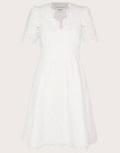 Polly Broderie Dress, Ivory (IVORY), large