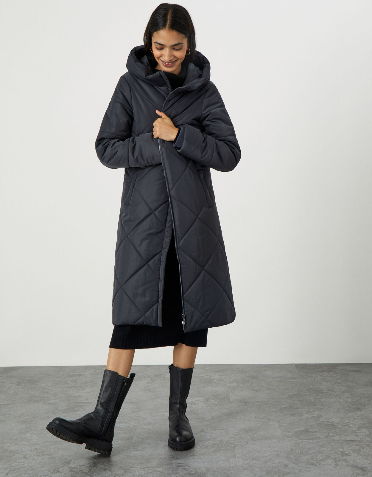 Polly Padded Coat in Recycled Polyester Grey