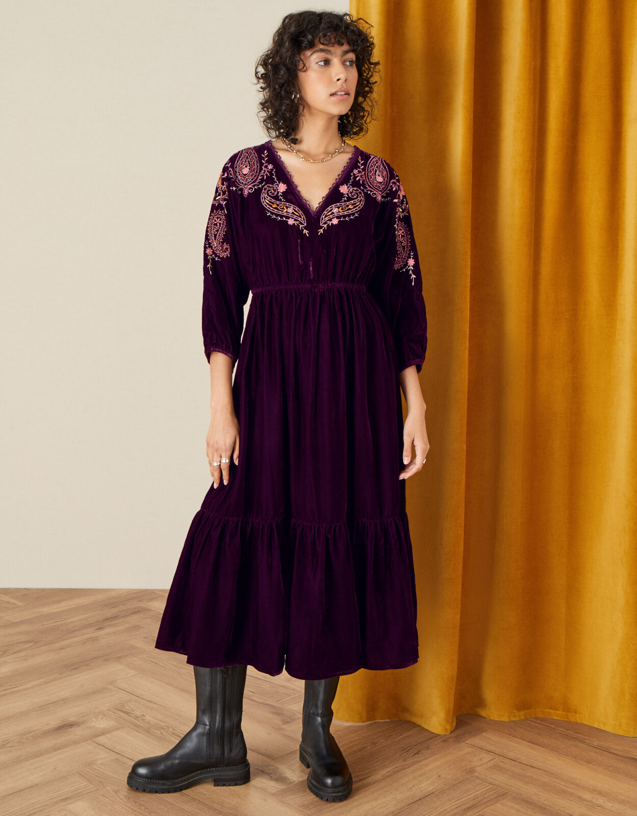 Peya Paisley Embroidered Dress Red Day Dresses Monsoon Global