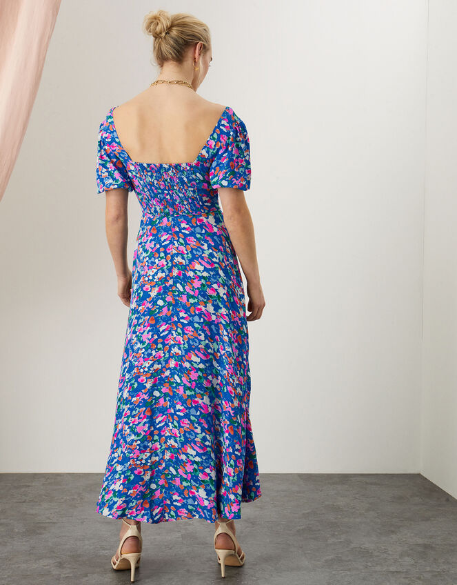Mica Printed Midi Dress in Sustainable Viscose , Blue (BLUE), large