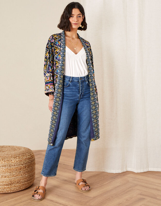 Pablo Printed Kimono, Blue (NAVY), large