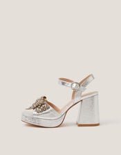 Arla Jewel Bow Platform Heels, Silver (SILVER), large
