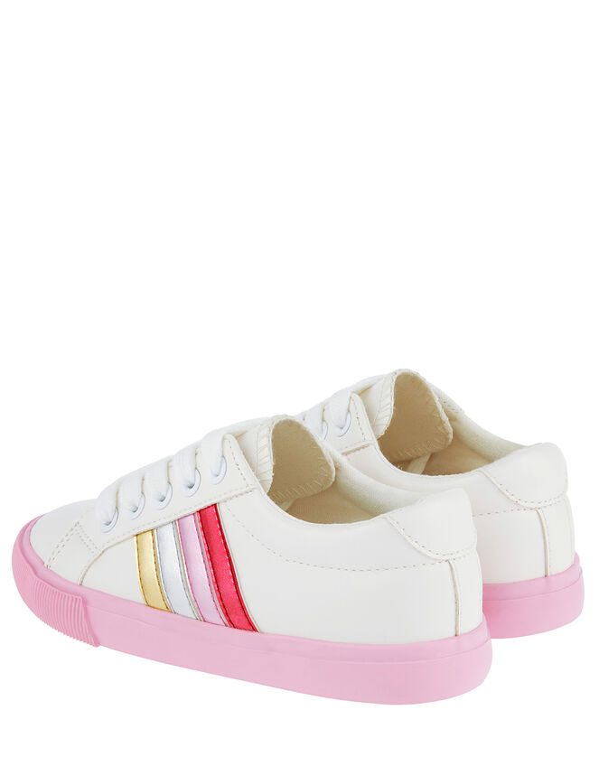Maci Metallic Stripe Trainers, Ivory (IVORY), large