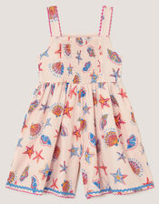 Shell Print Playsuit, Orange (ORANGE), large