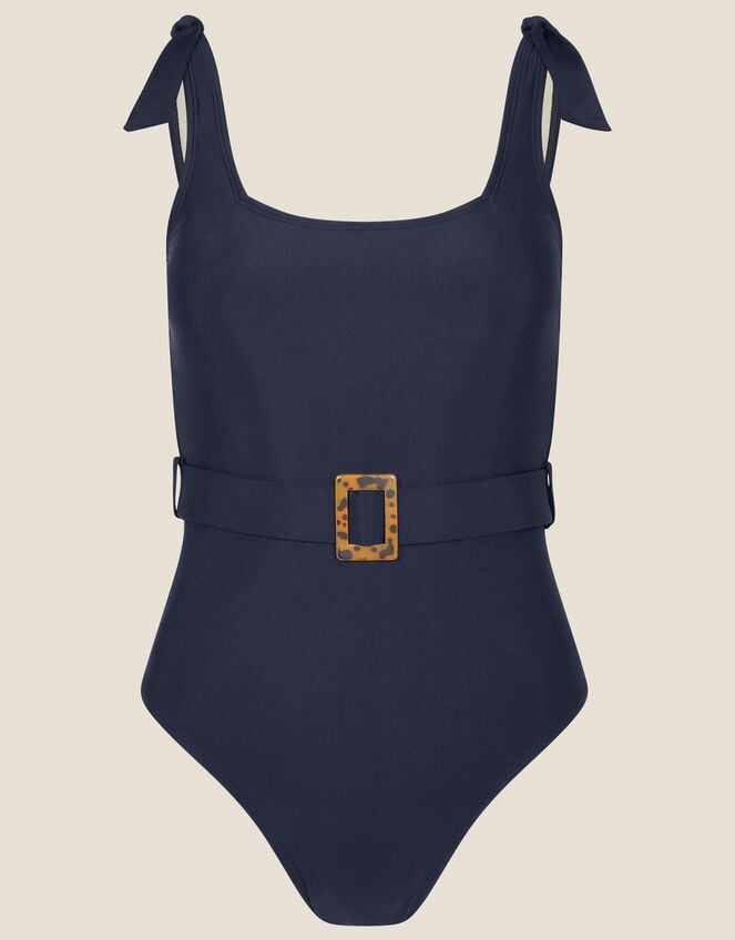 Sally Belted Swimsuit with Recycled Polyester Blue