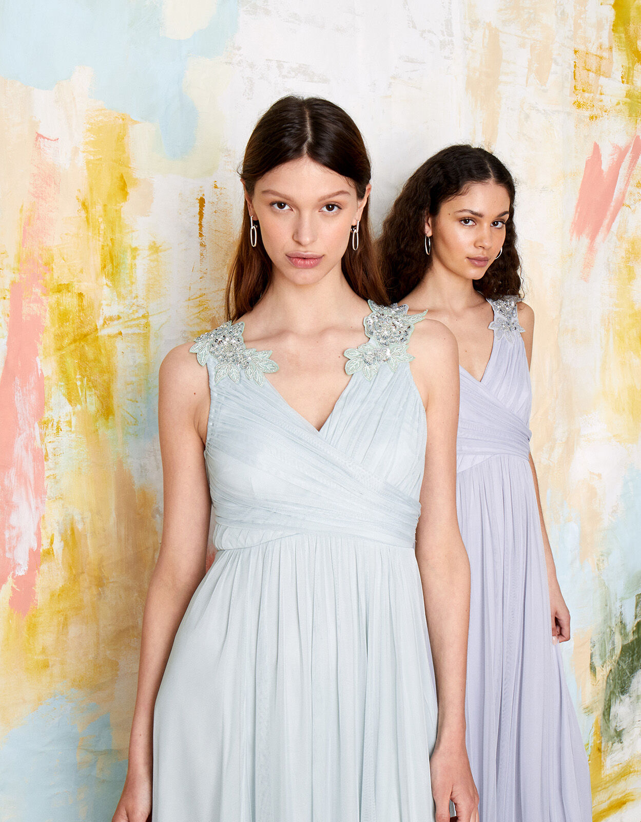 Grey chiffon embellished maxi dress store