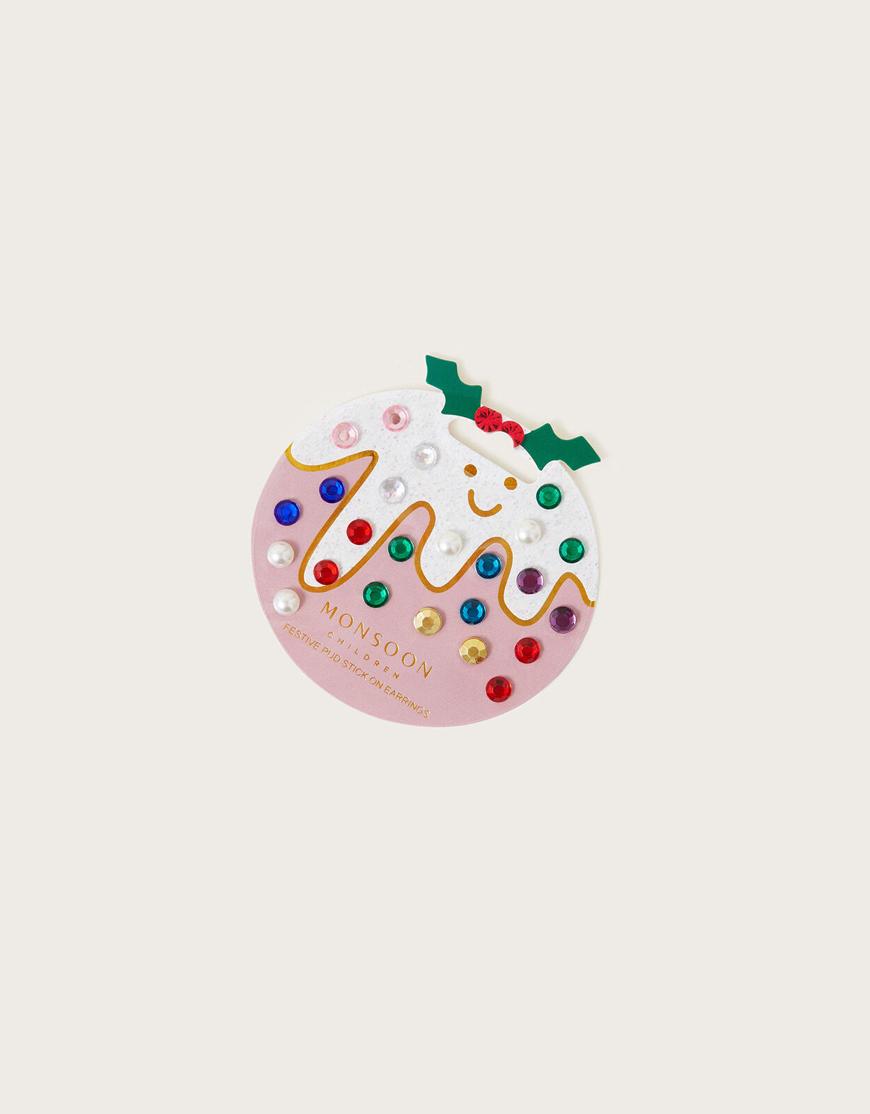 Christmas Pudding Stick On Earrings