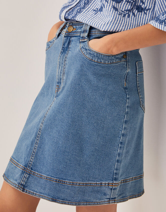 Cecelia Denim Mini Skirt, Blue (DENIM BLUE), large