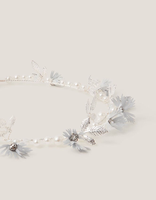 Pearl Embellished Flower Crown, , large