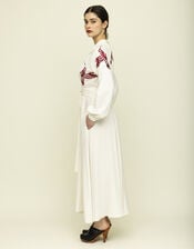 Tallulah & Hope Mitzi Embroidered Wrap Dress, Camel (OATMEAL), large