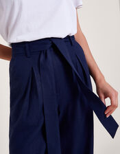 Mabel Short-Length Tie Trousers, Blue (NAVY), large