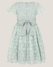 Carly Sparkle Scallop Ruffle Party Dress, Teal (TEAL), large