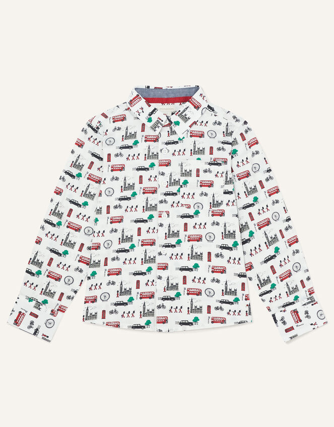 London Printed Shirt, Ivory (IVORY), large