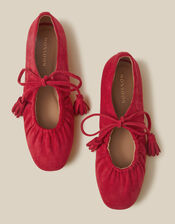 Blair Faux Suede Ballet Pumps, Red (RED), large
