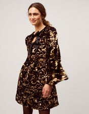 Shola Bow Sequin Mini Tunic Dress, Black (BLACK), large