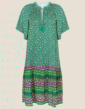 Paisley Print Tunic Dress, Green (GREEN), large