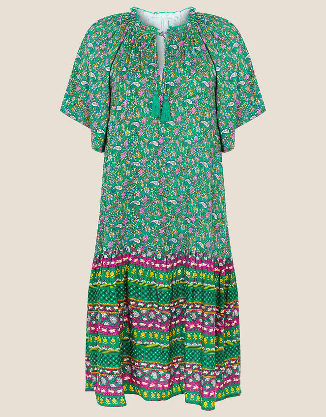 Paisley Print Tunic Dress, Green (GREEN), large