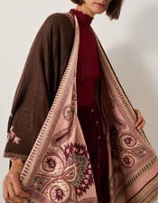 Crissy Jacquard Poncho, Pink (PINK), large