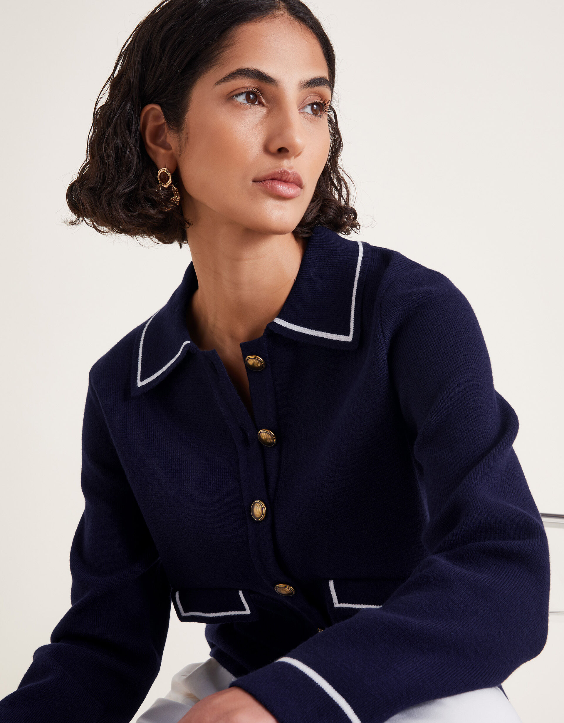 Monsoon navy cardigan hot sale