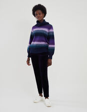 Ombre Stripe Jumper with Recycled Polyester, Purple (PURPLE), large