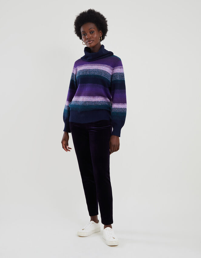 Ombre Stripe Jumper with Recycled Polyester, Purple (PURPLE), large