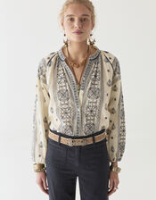 Maison Hotel Stephanie Embroidered Blouse, White (OFF WHITE), large