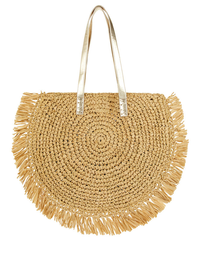 Rey Raffia Fringed Bag, , large