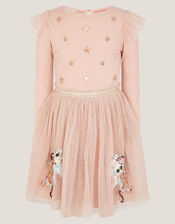 Unicorn Embellished Disco Dress, Pink (PINK), large