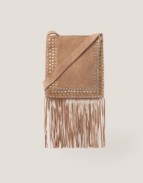 Opal Suede Fringe Crossbody Bag, , large