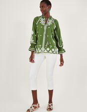 Pineapple Embroidered Top, Green (GREEN), large