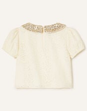 Floral Lace Set with Detachable Sequin Collar, Multi (MULTI), large
