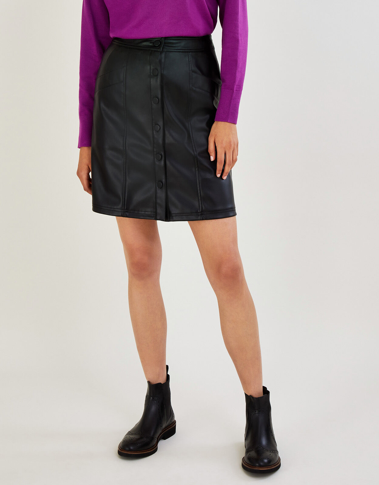 Pu mini skirt clearance black