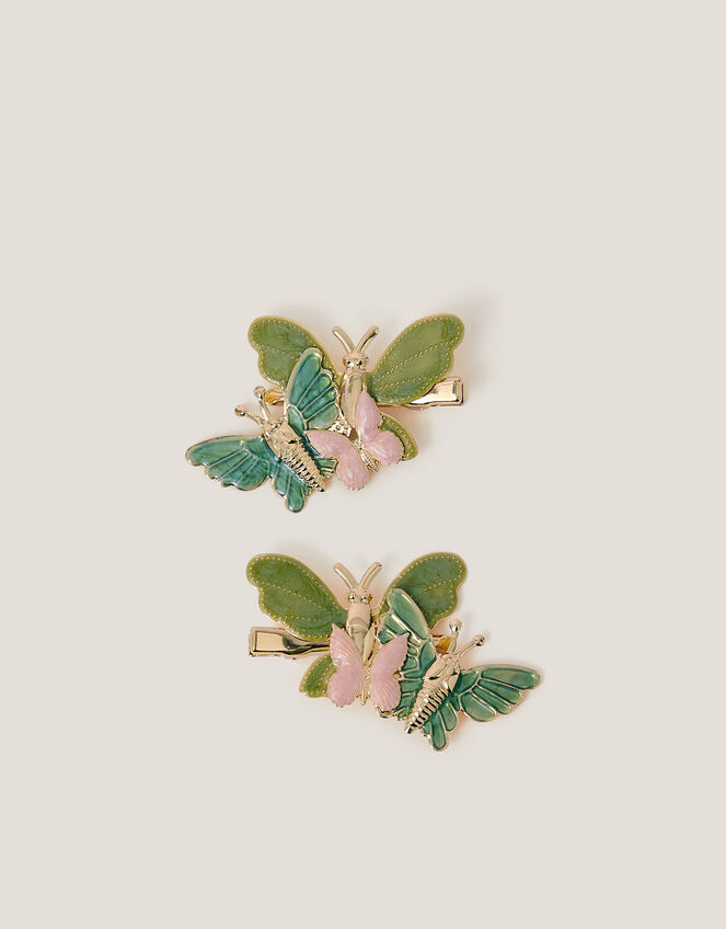 2-Pack Layered Butterfly Hair Clips, , large