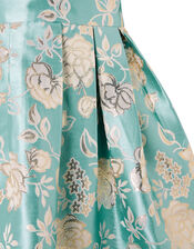 Baby Rose Jacquard Dress, Blue (AQUA), large