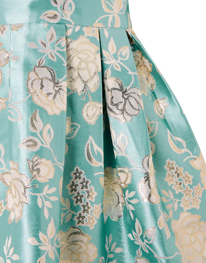 Baby Rose Jacquard Dress, Blue (AQUA), large