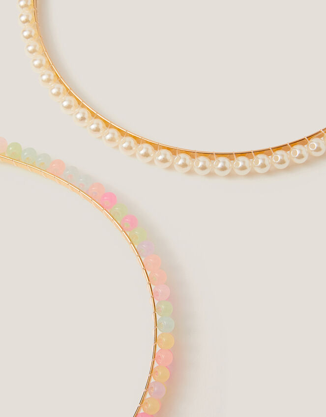 2-Pack Mix Bead Metal Headbands, , large