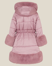 Jewel Heart Quilted Padded Coat, Pink (PINK), large