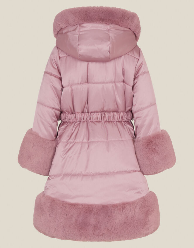 Jewel Heart Quilted Padded Coat, Pink (PINK), large