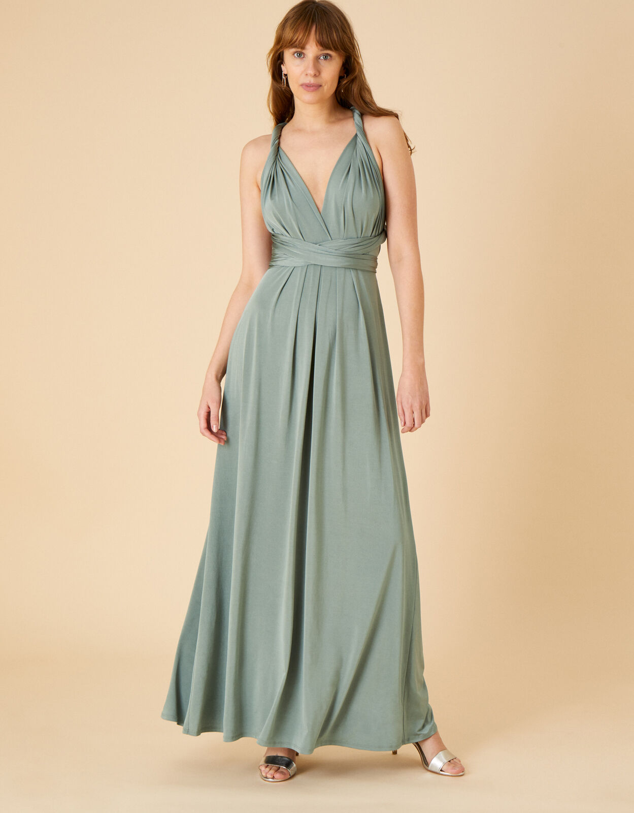 Tracy Twist Me Tie Me Maxi Dress Green 