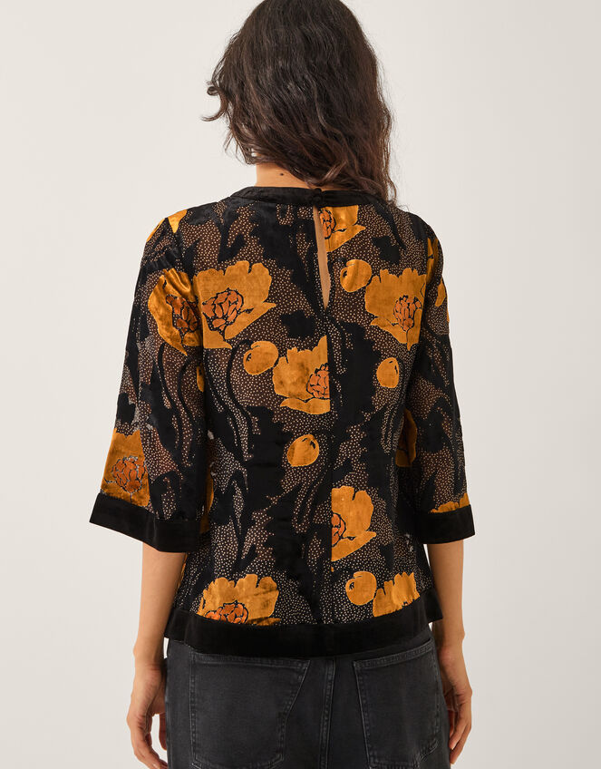 Reese Devoré Polka Dot Top, Black (BLACK), large