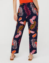 Luma Palm Print Trousers in LENZING™ ECOVERO™, Blue (NAVY), large